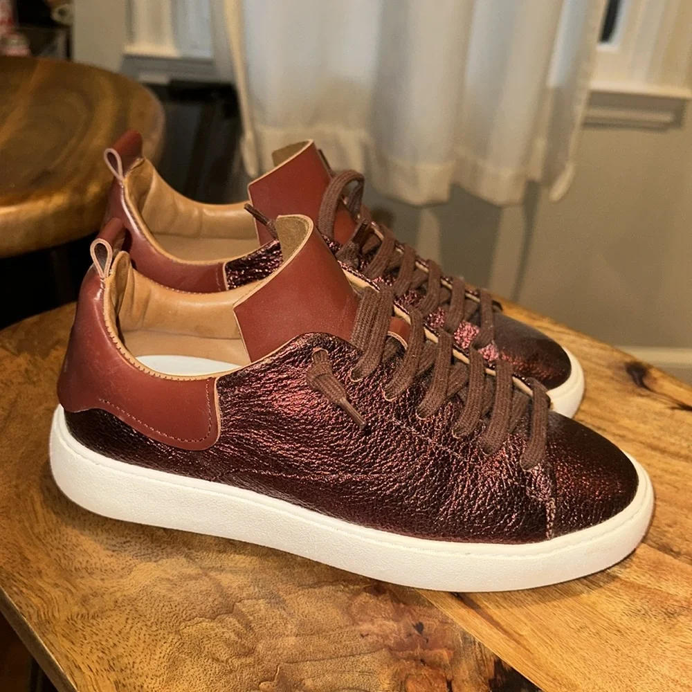 Red Metallic Esseutesse Sneakers size 36 - Picture 5 of 7